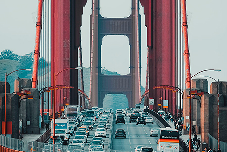 Ariel view of the Golden Gate Bridge in San Fransisco