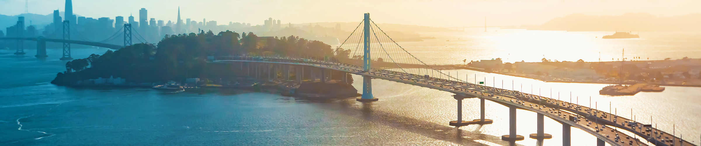 An image of the Bay Bridge's western expanse.