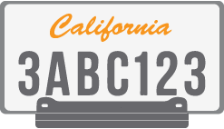 An exterior toll tag mounted below the license plate.