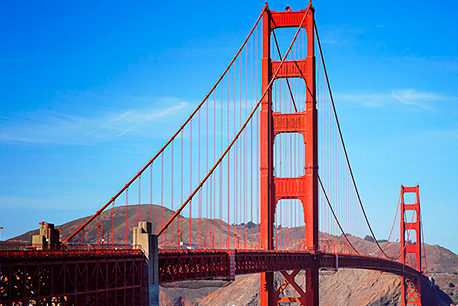 Ariel view of the Golden Gate Bridge in San Fransisco